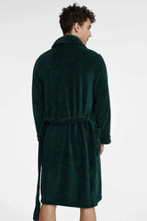 Henderson deep dark green men's bathrobe  Adomoo